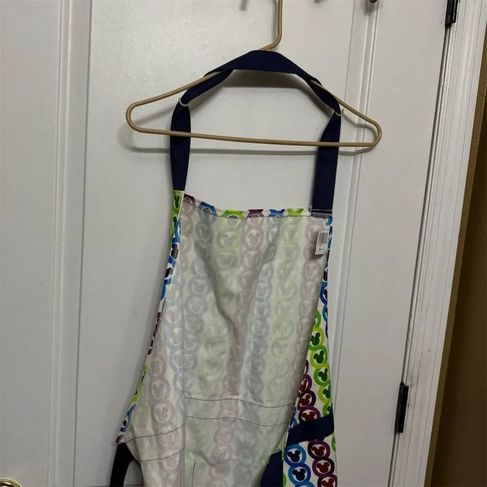 Disney Parks Mickey Mouse Icon Bib Apron Multicolor Adults One Size